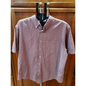 Route 66 Men's Red White Checkered Short Sleeved Shirt Sz XL